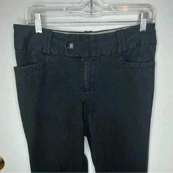Banana Republic Martin Fit Trouser Pant Women 6 Black Wide Leg Stretch Low Rise - Picture 2 of 8
